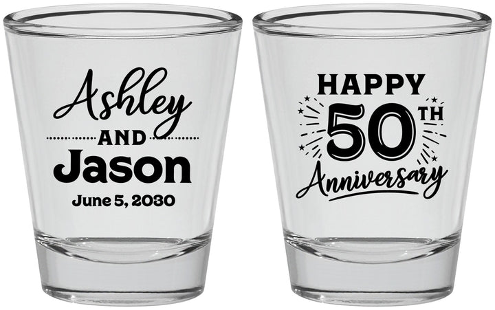 Personalized Anniversary Shot Glasses - 50th Wedding | 80007