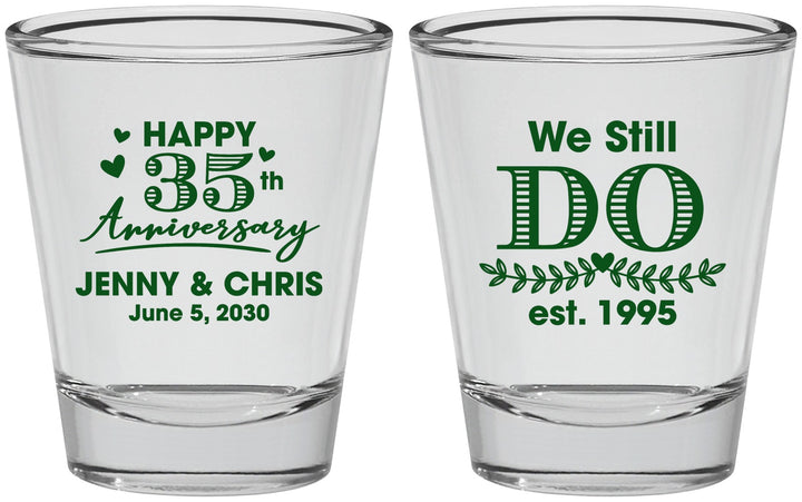 Personalized Anniversary Shot Glasses - 35th Wedding | 80014