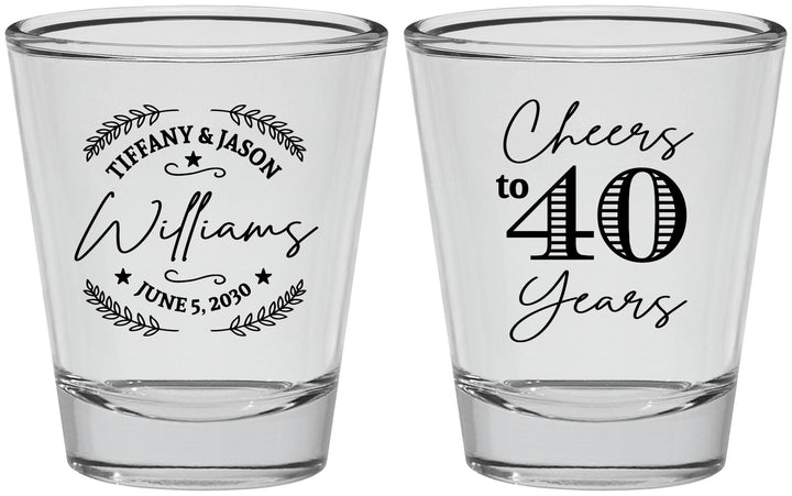 Personalized Anniversary Shot Glasses - Cheers To 40 Years | 80015