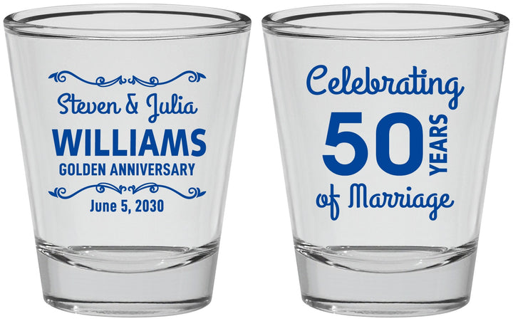 Personalized Anniversary Shot Glasses - 50 Years Of Marriage | 80017