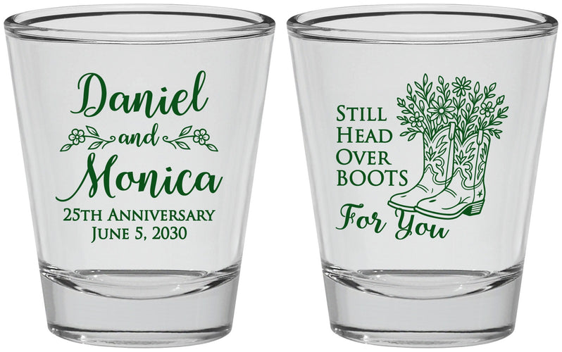 Personalized Anniversary Shot Glasses - 25th Wedding | 80022