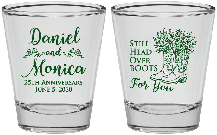 Personalized Anniversary Shot Glasses - 25th Wedding | 80022