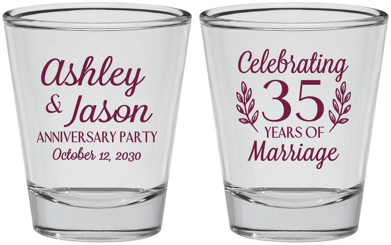 Personalized Anniversary Shot Glasses - 35 Years Of Marriage | 80024