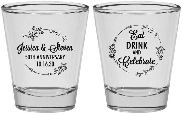 Personalized Anniversary Shot Glasses - 50th Wedding | 80027