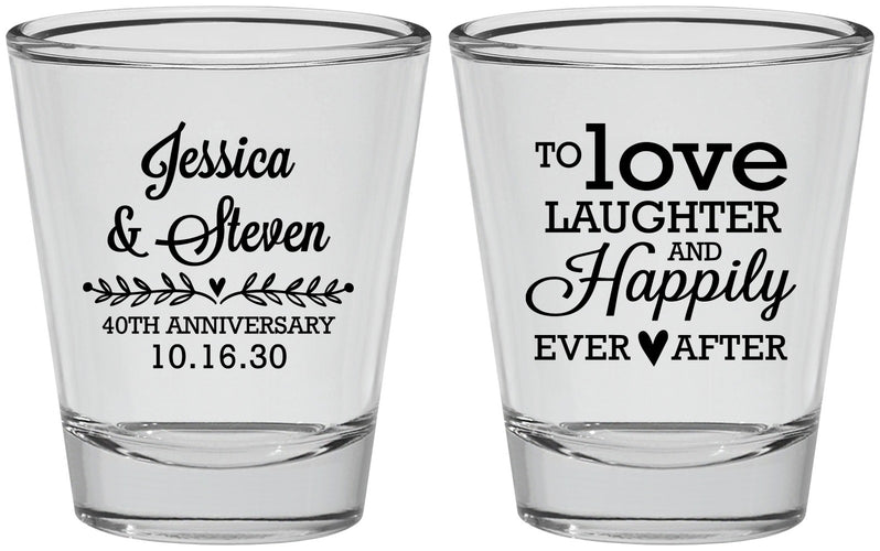 Personalized Anniversary Shot Glasses - 40th Wedding | 80035