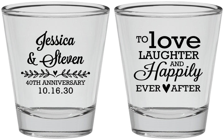 Personalized Anniversary Shot Glasses - 40th Wedding | 80035