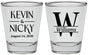 Personalized Wedding Shot Glasses - Monogram | 806