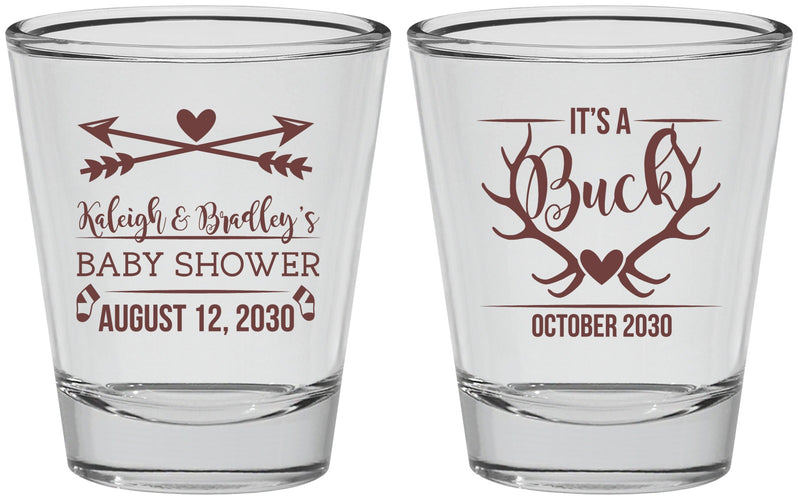 Personalized Baby Shower Shot Glasses - It’s A Buck Antler | 90000