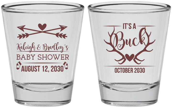 Personalized Baby Shower Shot Glasses - It’s A Buck Antler | 90000