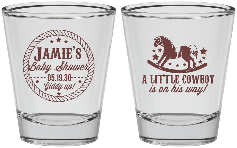 Personalized Baby Shower Shot Glasses - Little Cowboy | 90003