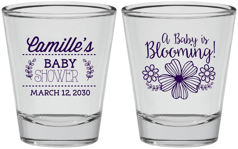 Personalized Baby Shower Shot Glasses - Blooming | 90009