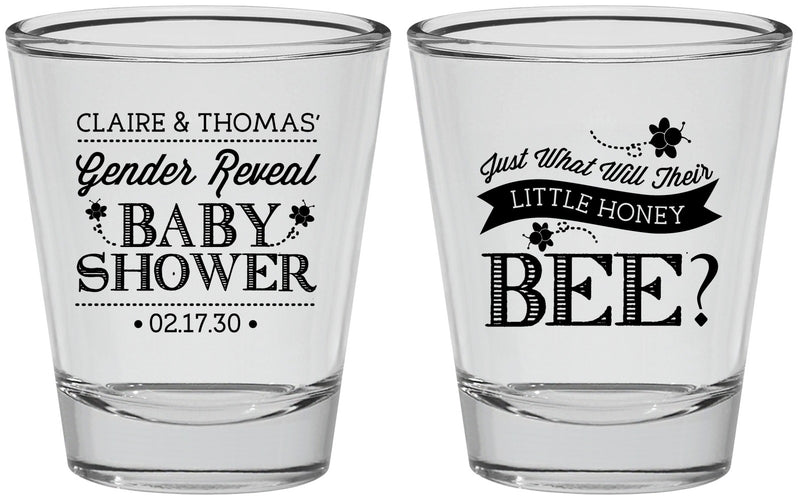 Personalized Baby Shower Shot Glasses - Little Honey Bee | 90018