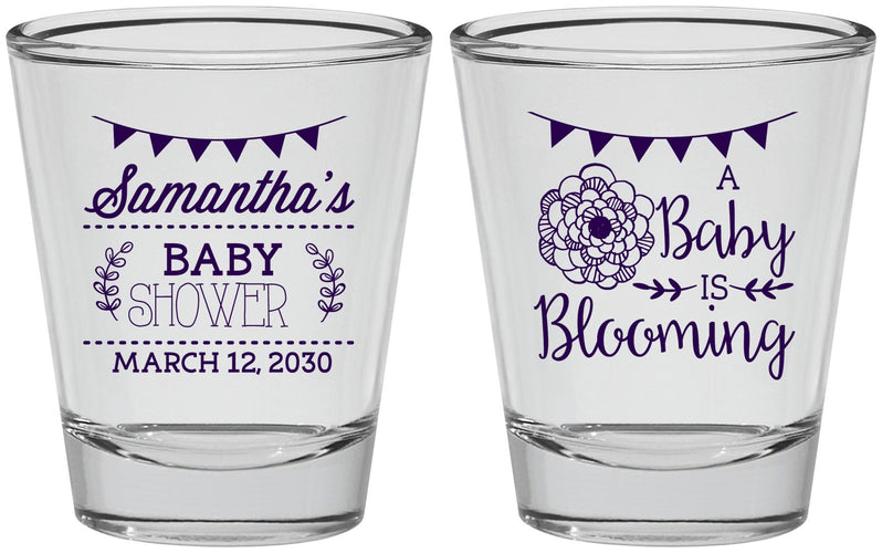 Personalized Baby Shower Shot Glasses - Blooming | 90020