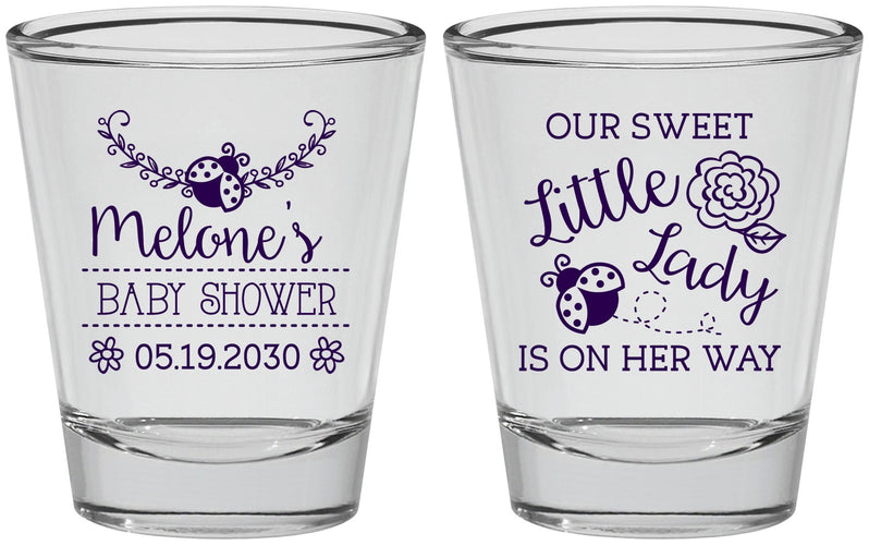 Personalized Baby Shower Shot Glasses - Little Lady On The Way | 90021
