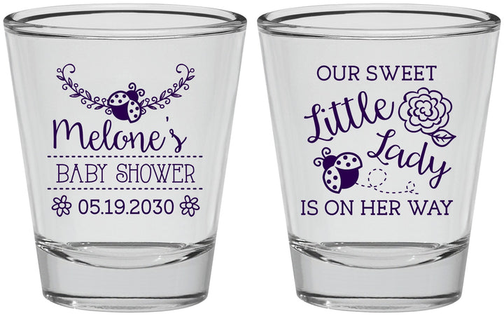 Personalized Baby Shower Shot Glasses - Little Lady On The Way | 90021