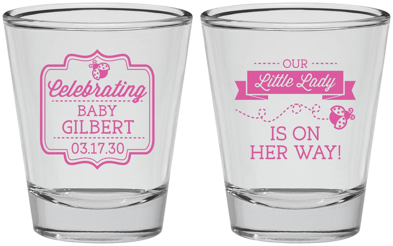 Personalized Baby Shower Shot Glasses - Little Lady On The Way | 90022