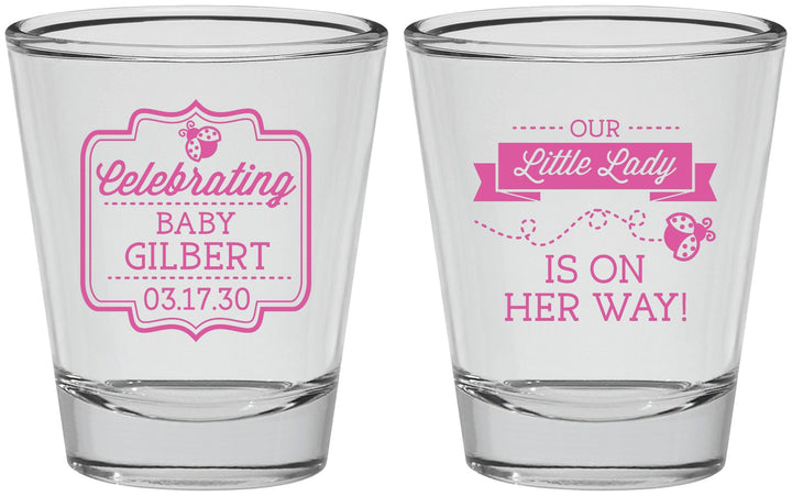 Personalized Baby Shower Shot Glasses - Little Lady On The Way | 90022