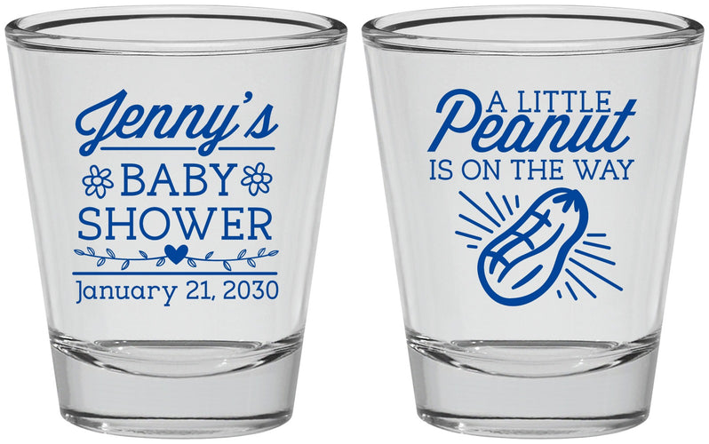 Personalized Baby Shower Shot Glasses - Peanut On The Way | 90025