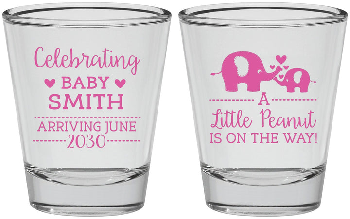 Personalized Baby Shower Shot Glasses - Peanut On The Way | 90027
