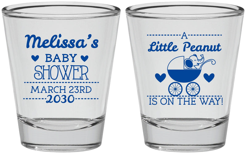 Personalized Baby Shower Shot Glasses - Peanut On The Way | 90028