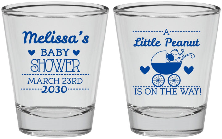 Personalized Baby Shower Shot Glasses - Peanut On The Way | 90028