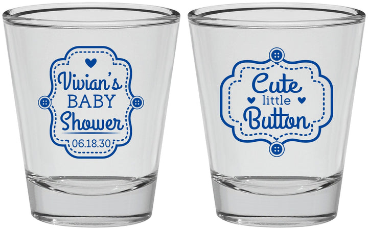Personalized Baby Shower Shot Glasses - Cute Little Button | 90035