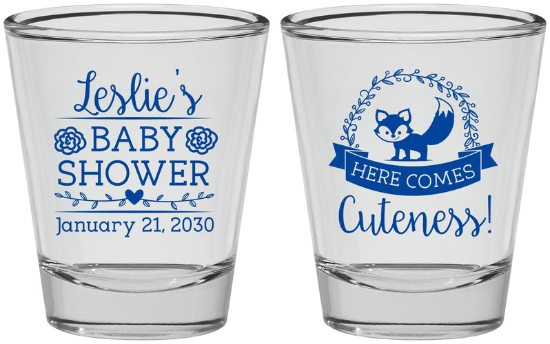 Personalized Baby Shower Shot Glasses - Fox Cuteness | 90036