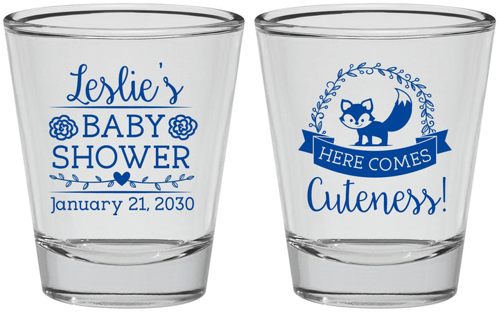 Personalized Baby Shower Shot Glasses - Fox Cuteness | 90036