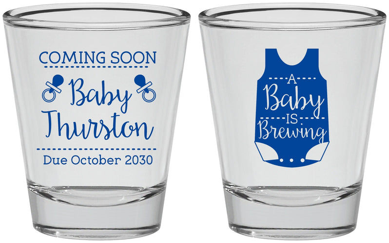 Personalized Baby Shower Shot Glasses - Baby Is Brewing | 90039
