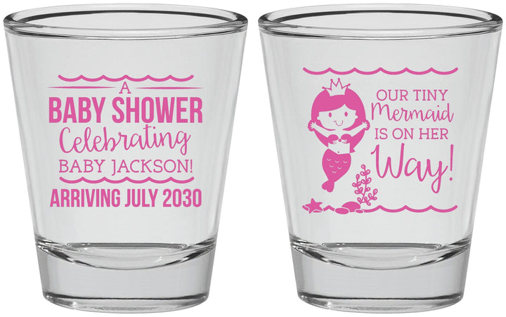 Personalized Baby Shower Shot Glasses - Mermaid On Her Way | 90046