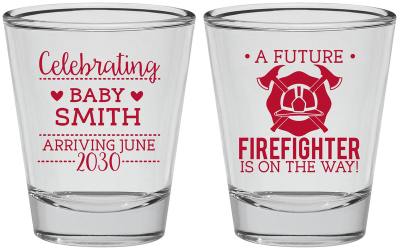 Personalized Baby Shower Shot Glasses - Future Firefighter | 90048