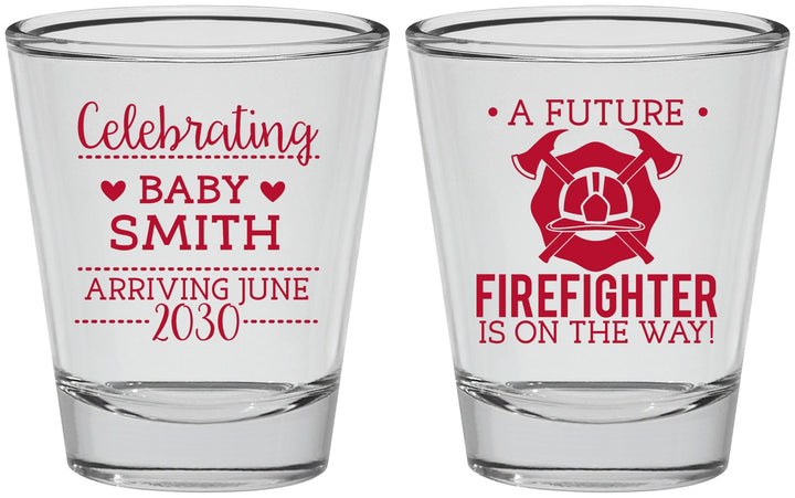 Personalized Baby Shower Shot Glasses - Future Firefighter | 90048