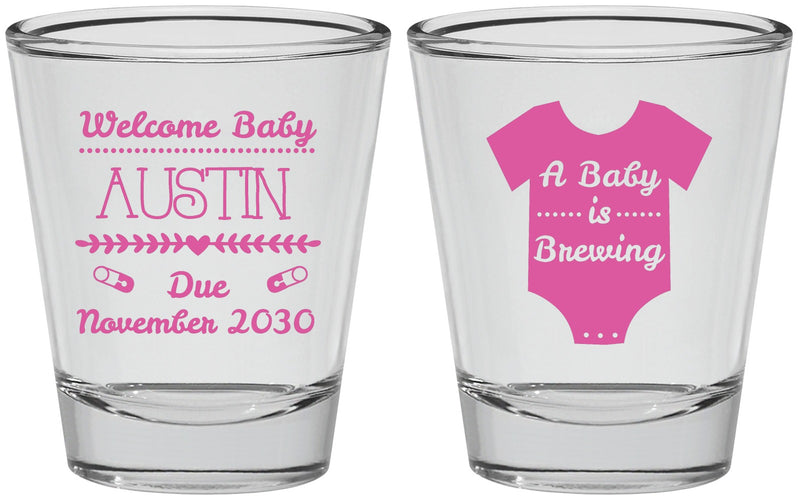 Personalized Baby Shower Shot Glasses - Baby Is Brewing | 90050
