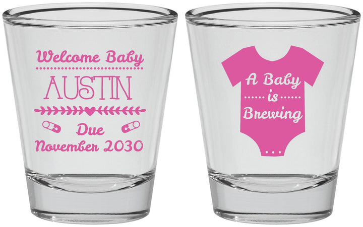 Personalized Baby Shower Shot Glasses - Baby Is Brewing | 90050
