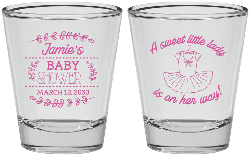 Personalized Baby Shower Shot Glasses - Sweet Little Lady | 90061