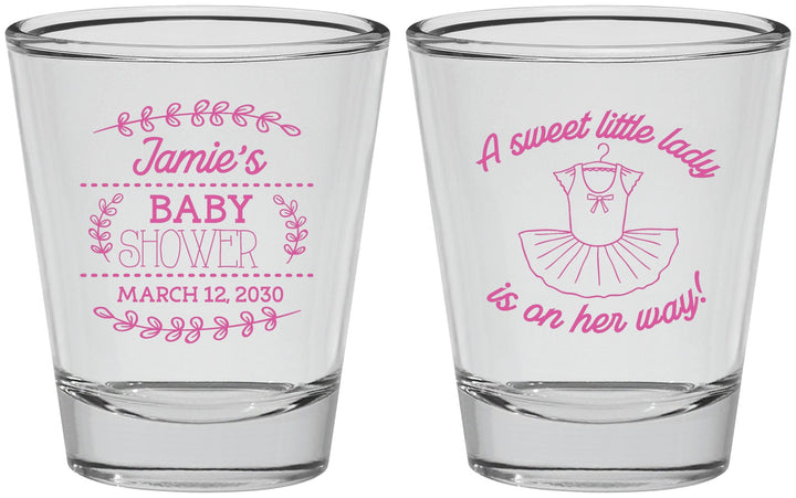 Personalized Baby Shower Shot Glasses - Sweet Little Lady | 90061