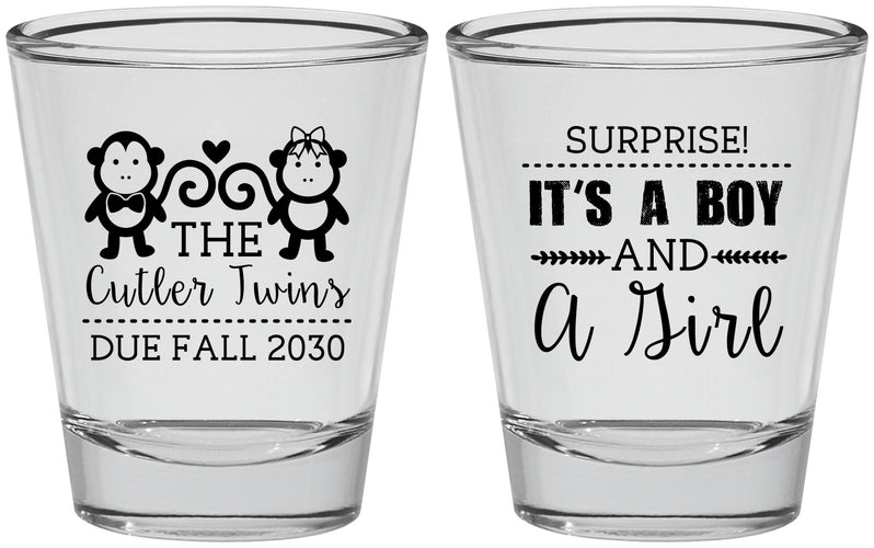 Personalized Baby Shower Shot Glasses - Gender Reveal Boy Or Girl | 90063