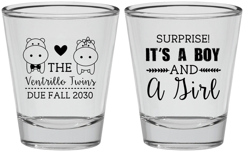 Personalized Baby Shower Shot Glasses - Gender Reveal Boy Or Girl | 90064