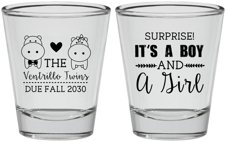 Personalized Baby Shower Shot Glasses - Gender Reveal Boy Or Girl | 90064