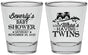 Personalized Baby Shower Shot Glasses - Twins Baby Owls | 90074