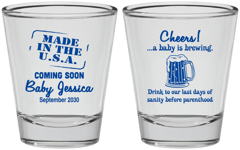 Personalized Baby Shower Shot Glasses - Made In The Usa | 90079