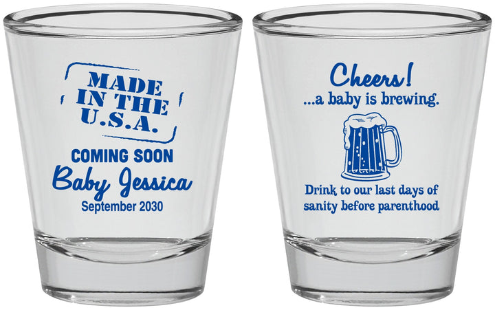 Personalized Baby Shower Shot Glasses - Made In The Usa | 90079