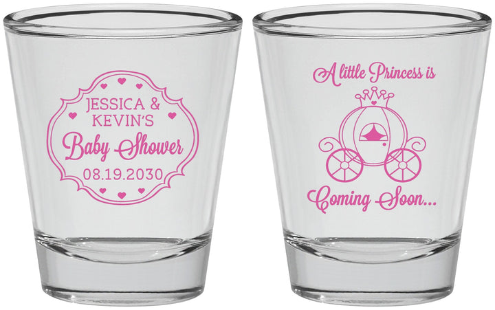 Personalized Baby Shower Shot Glasses - Princess Coming Soon | 90085