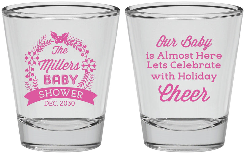 Personalized Baby Shower Shot Glasses - Holiday | 90086