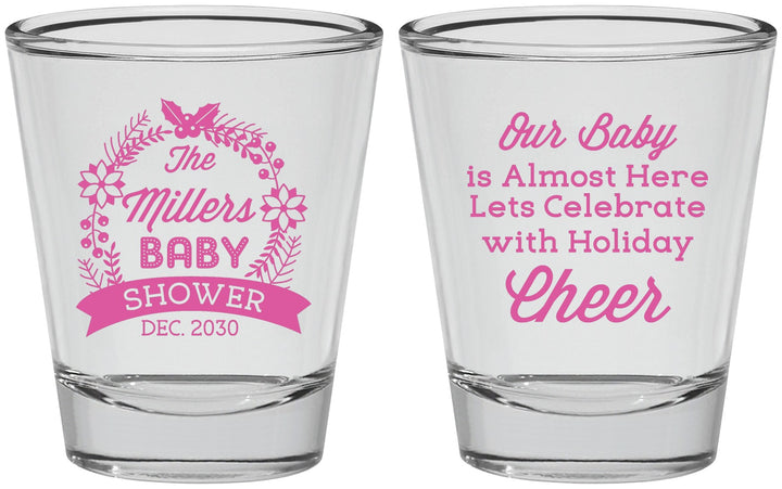 Personalized Baby Shower Shot Glasses - Holiday | 90086