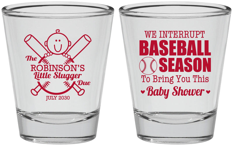 Personalized Baby Shower Shot Glasses - Baseball | 90090
