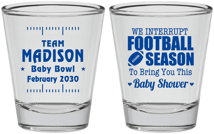 Personalized Baby Shower Shot Glasses - Football | 90091