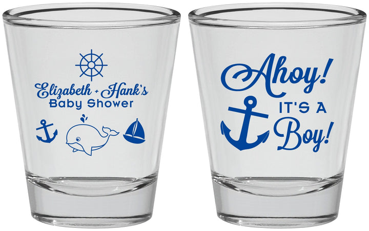 Personalized Baby Shower Shot Glasses - Nautical Ahoy It’s A Boy | 90093