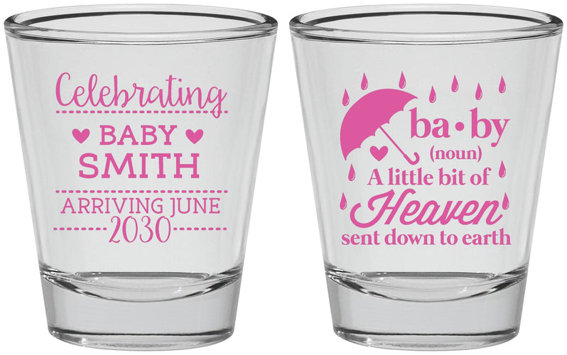 Personalized Baby Shower Shot Glasses - Little Bit Of Heaven | 90095