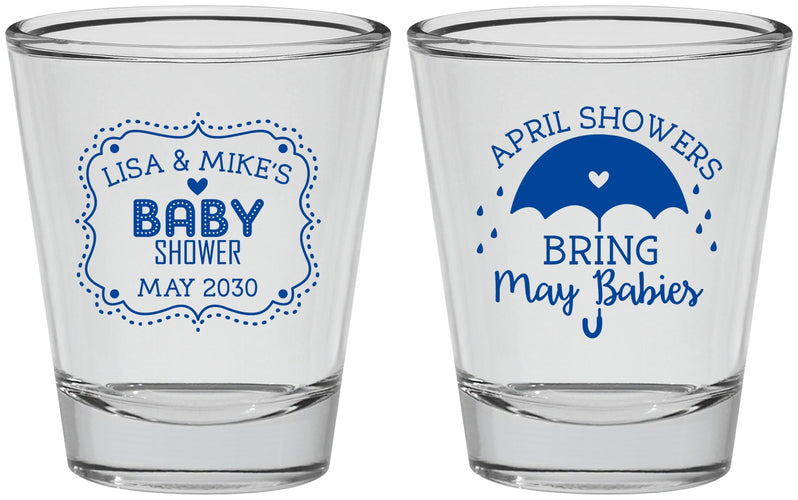 Personalized Baby Shower Shot Glasses - April Showers May Babies | 90096